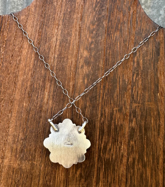 18” SONORAN GOLD TURQUOISE AND ORANGE SPINY OYSTER CLUSTER NECKLACE