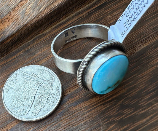 KINGMAN TURQUOISE ADJUSTABLE RING