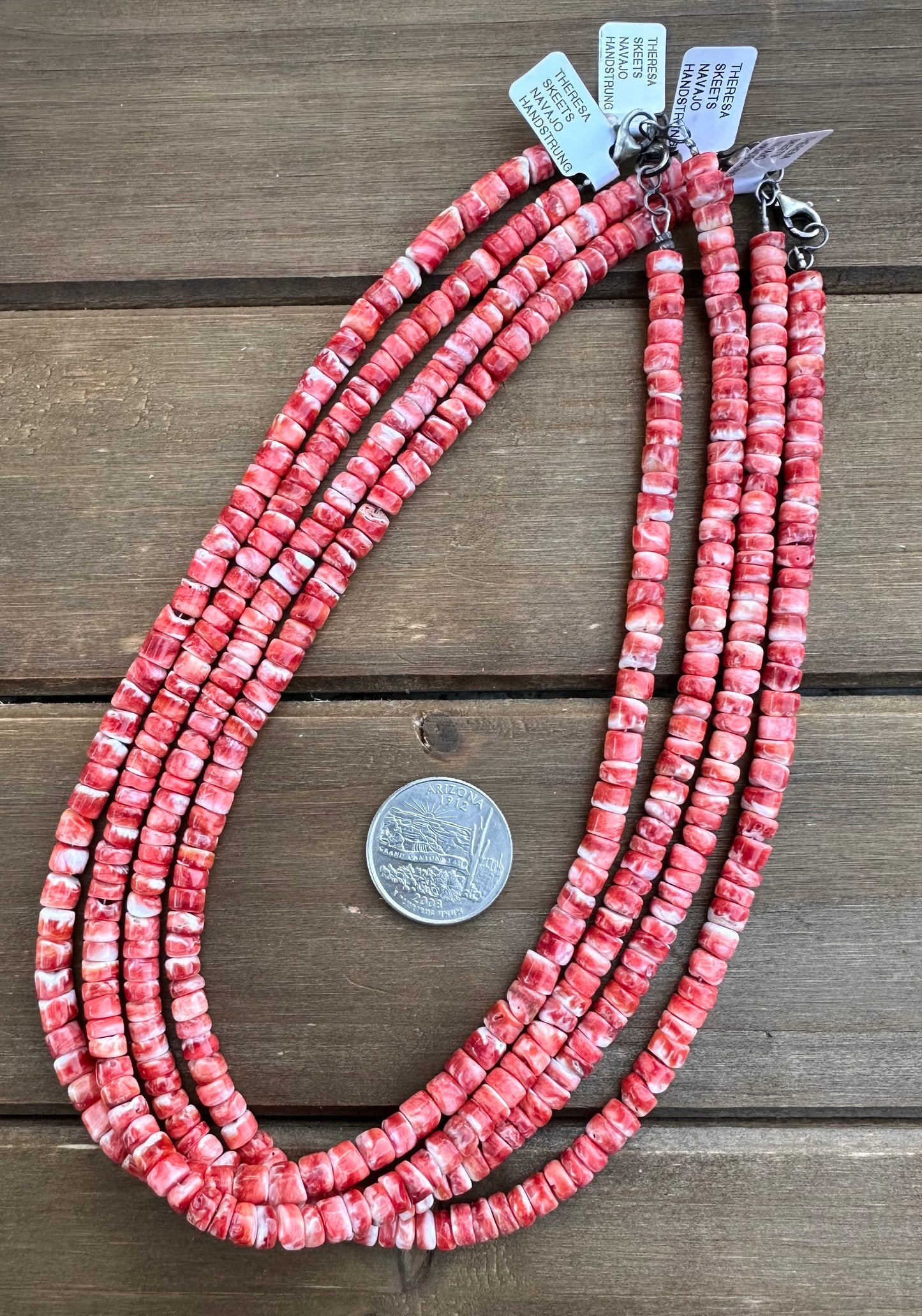 18” RED SPINY OYSTER BEAD NECKLACES