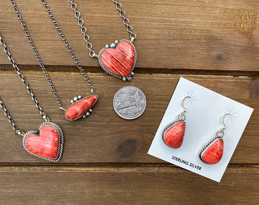 RED SPINY OYSTER DANGLES