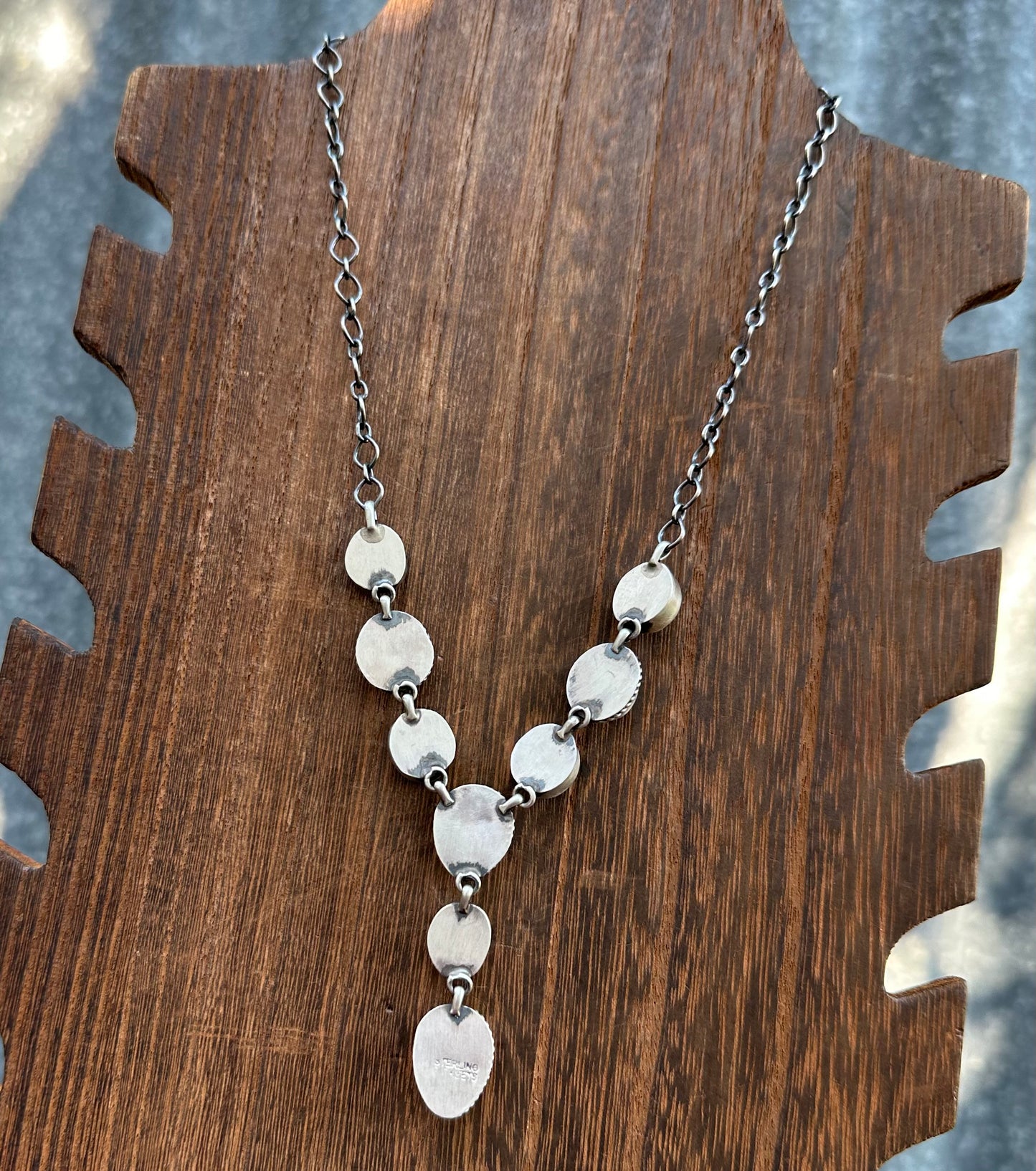 20” KINGMAN TURQUOISE LARIAT NECKLACE SET