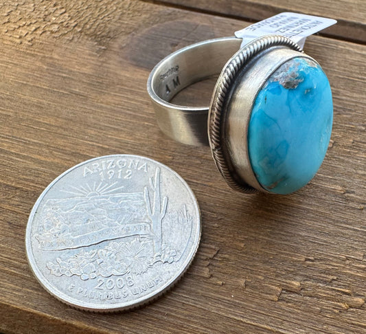 KINGMAN TURQUOISE ADJUSTABLE RING