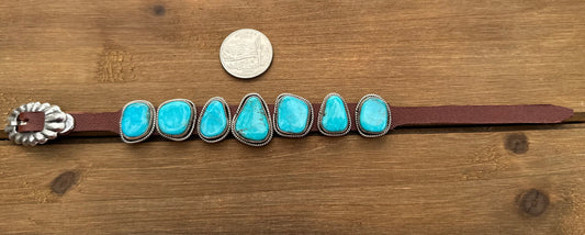 KINGMAN TURQUOISE MULTI STONE LEATHER BRACELET