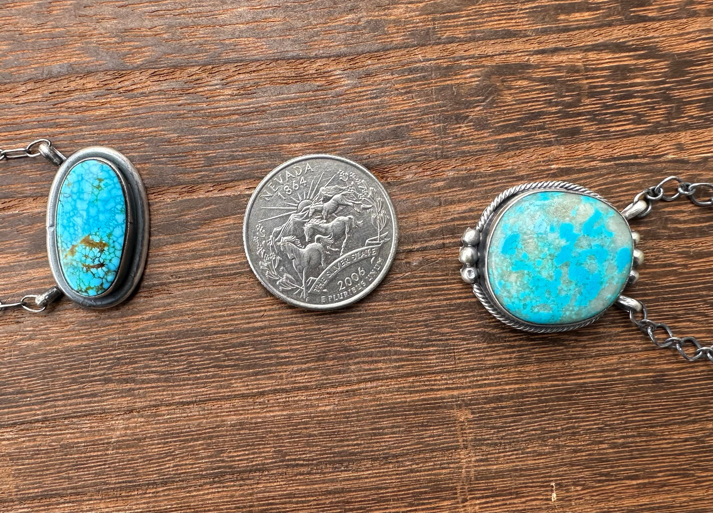 18” WEBBED KINGMAN TURQUOISE NECKLACE