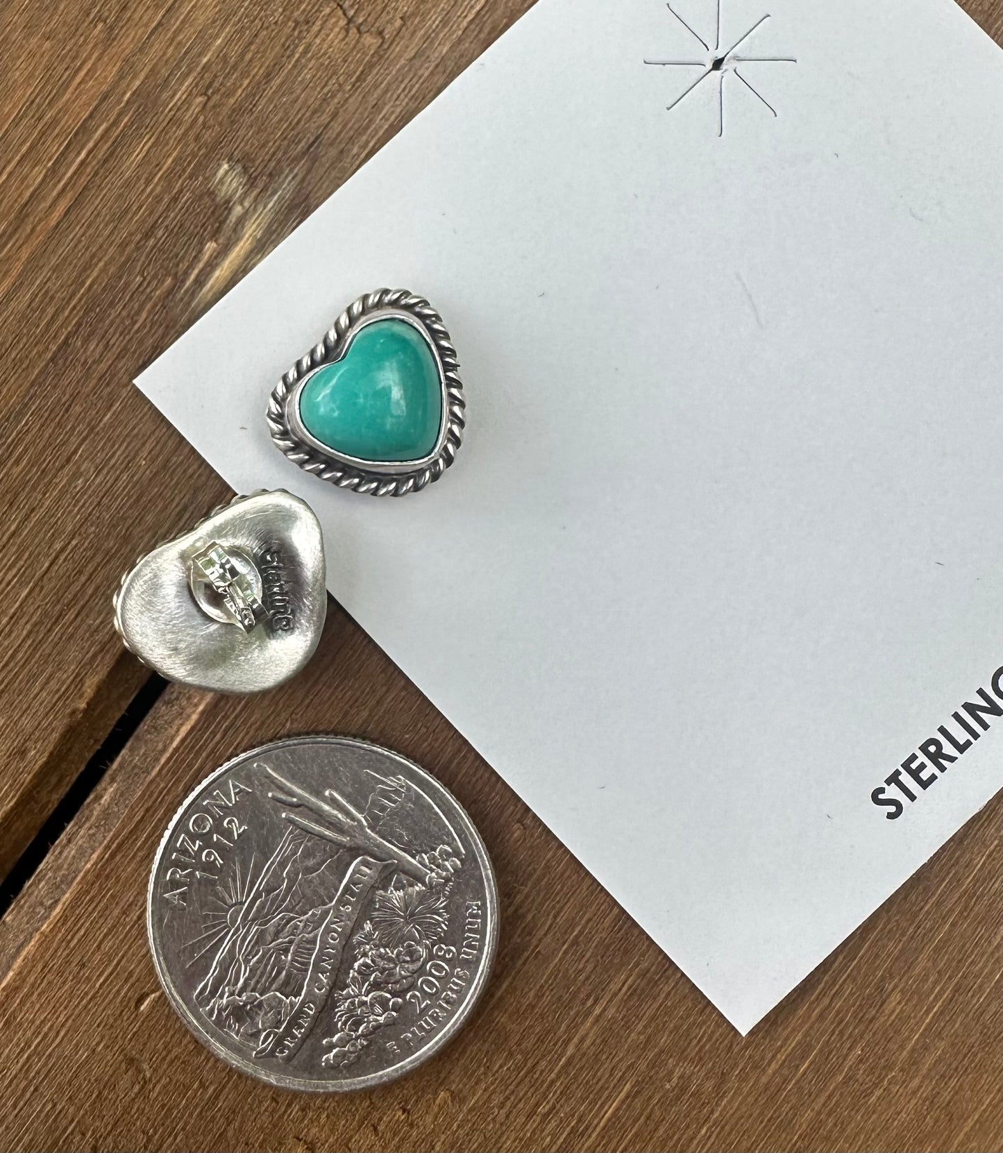 KINGMAN TURQUOISE HEART STUDS