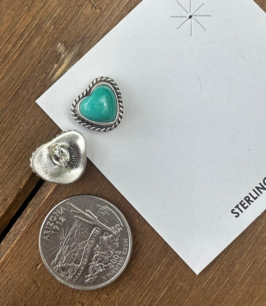 KINGMAN TURQUOISE HEART STUDS