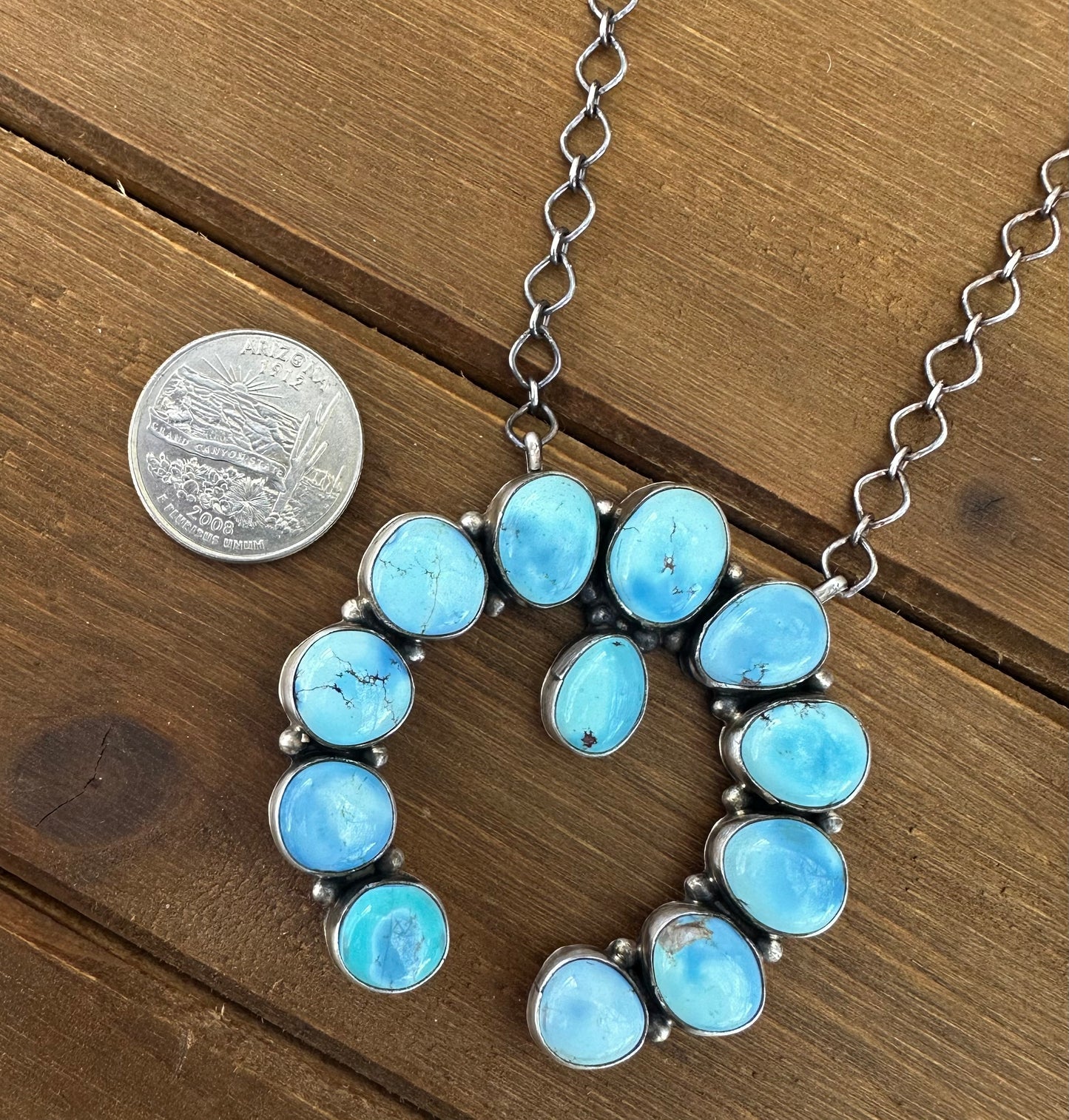 18” GOLDEN HILLS TURQUOISE NAJA NECKLACE