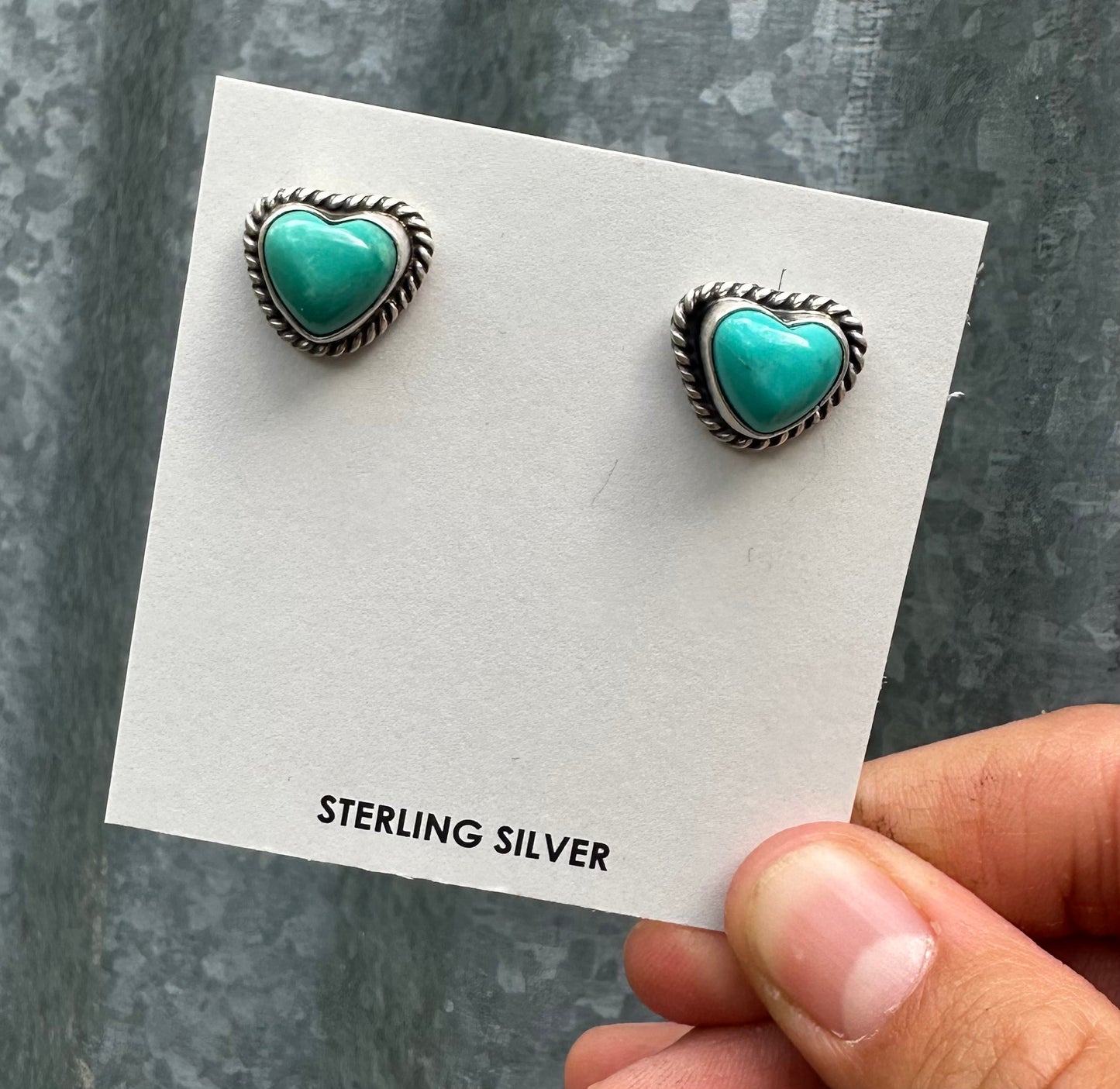 KINGMAN TURQUOISE HEART STUDS