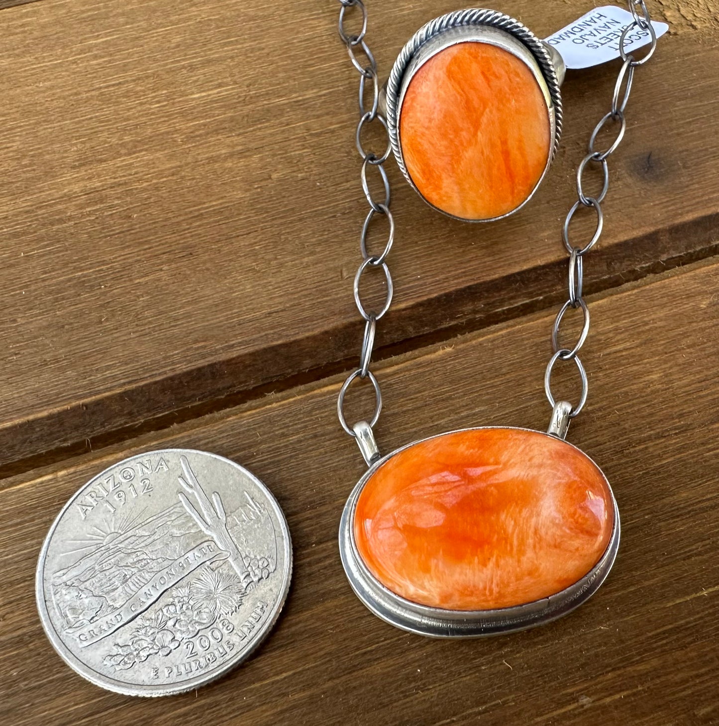 18” ORANGE SPINY OYSTER NECKLACE