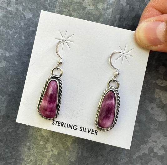 PURPLE SPINY OYSTER STUDS DANGLES