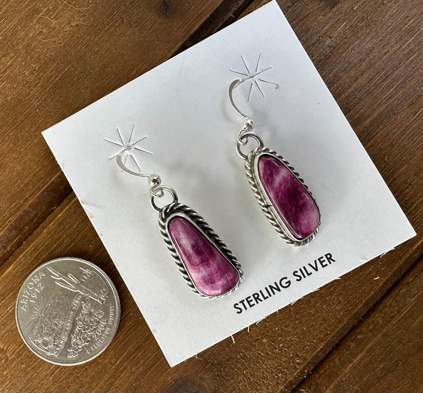 PURPLE SPINY OYSTER STUDS DANGLES
