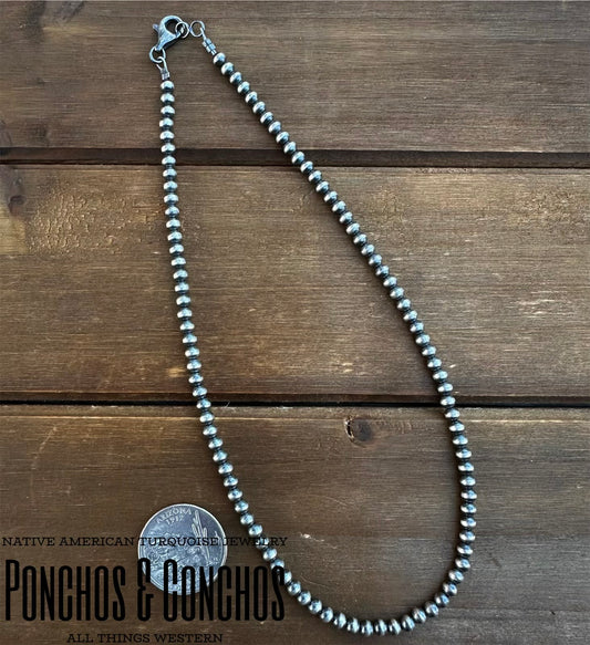 4MM STERLING SILVER PEARL NECKLACES