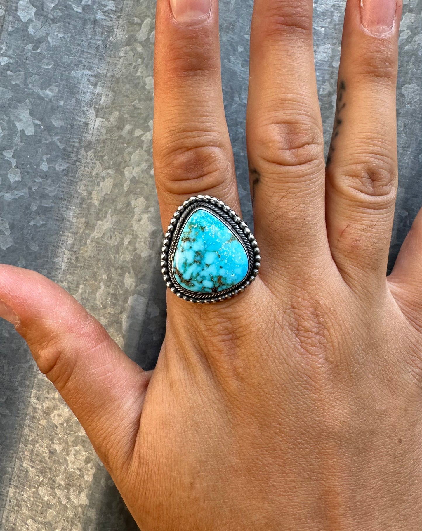 ADJUSTABLE KINGMAN TURQUOISE RING