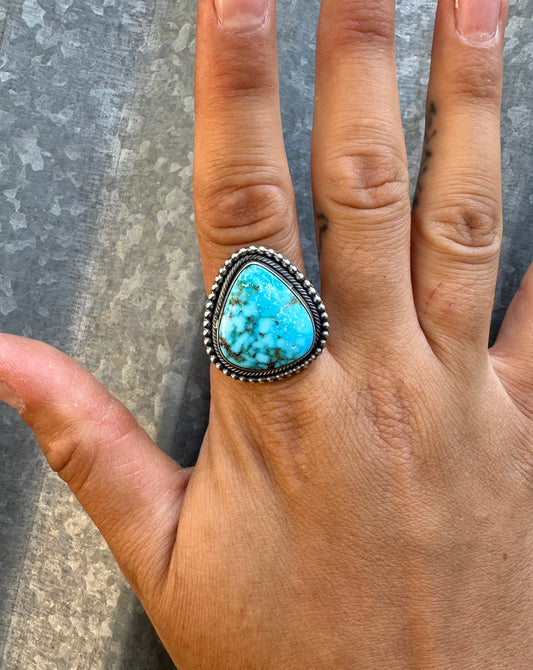 ADJUSTABLE KINGMAN TURQUOISE RING