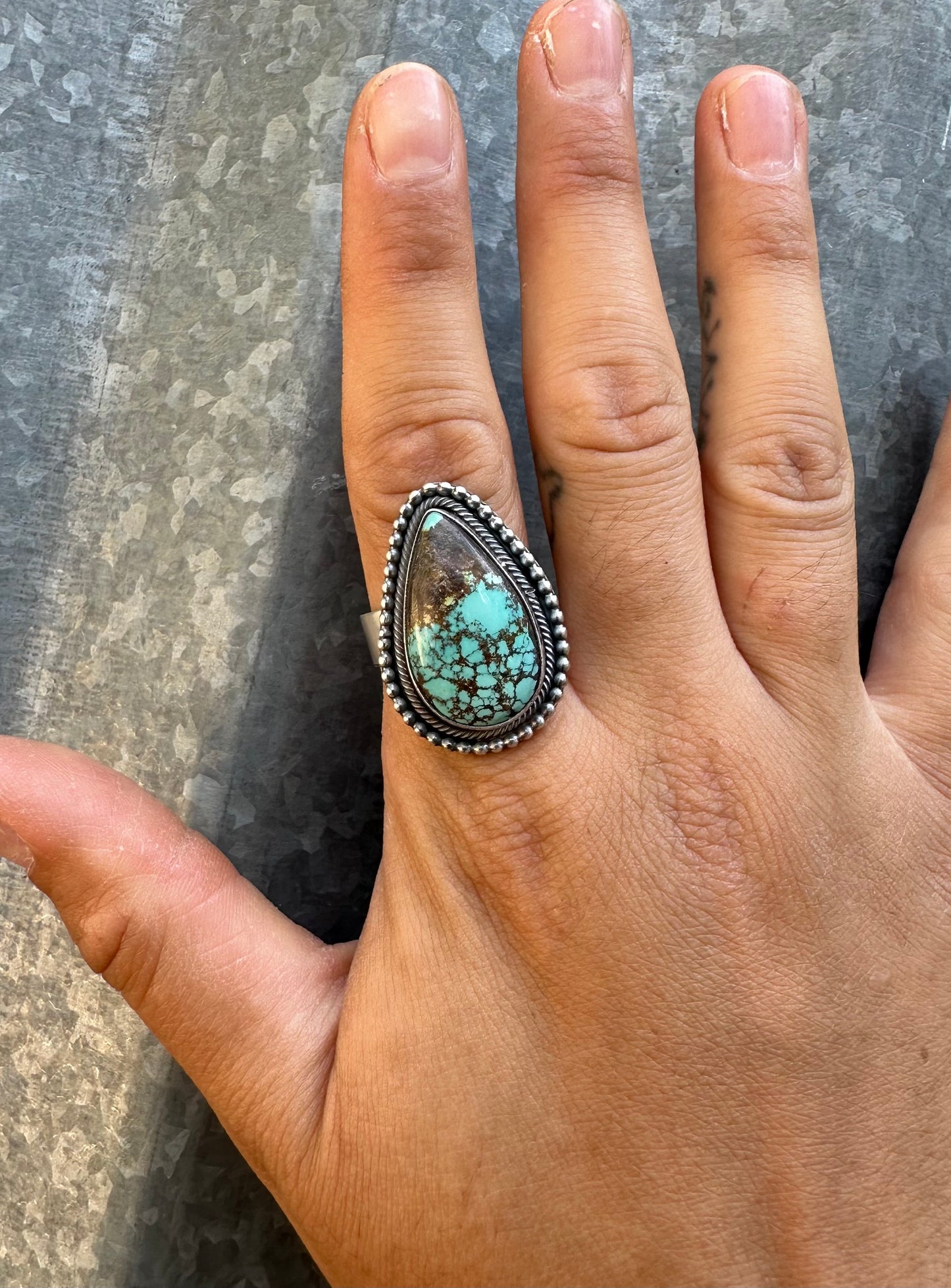 ADJUSTABLE KINGMAN TURQUOISE RING