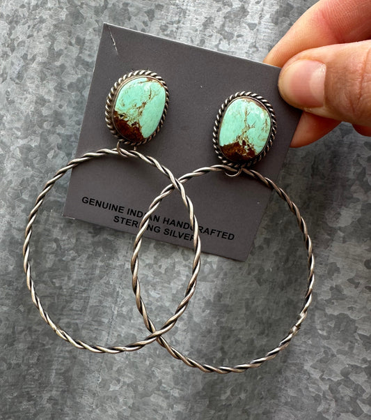 KINGMAN TURQUOISE “TEEPEE” HOOPS