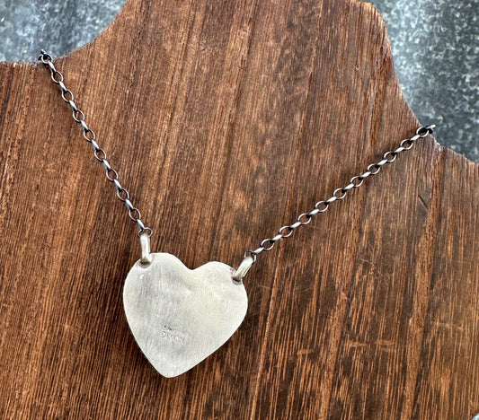 16” RED SPINY OYSTER HEART NECKLACE