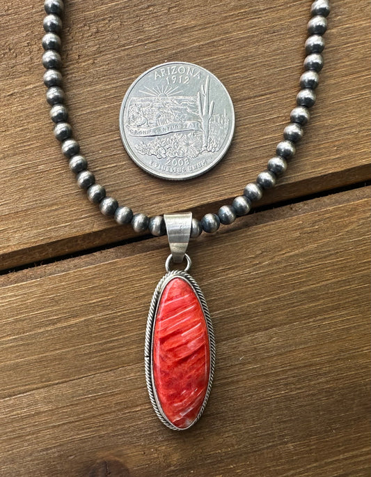 5MM BALE RED SPINY OYSTER PENDANT