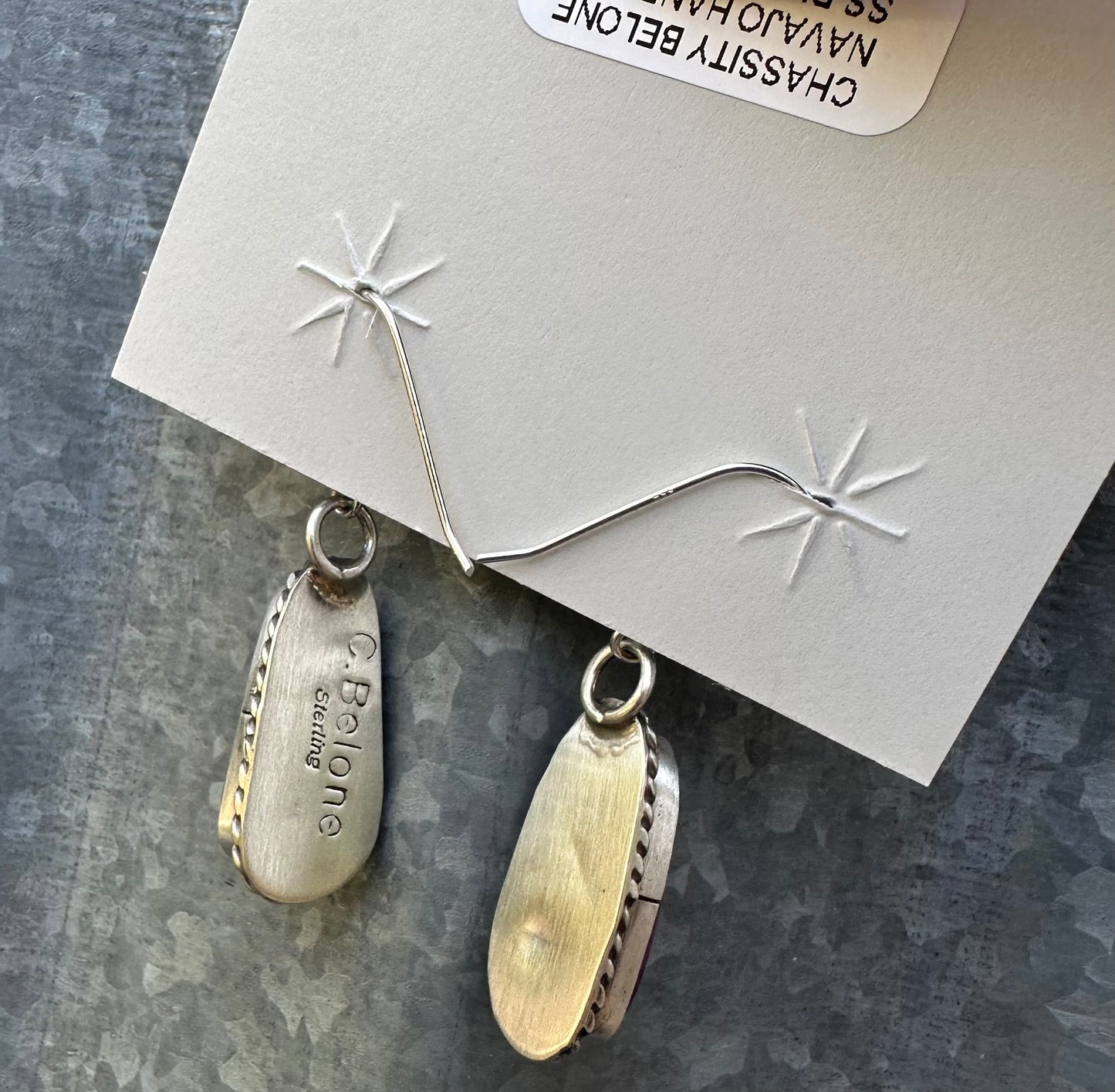 PURPLE SPINY OYSTER STUDS DANGLES