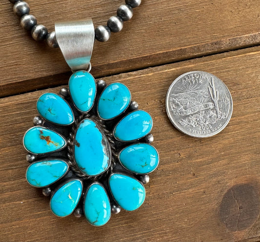 KINGMAN TURQUOISE CLUSTER PENDANT