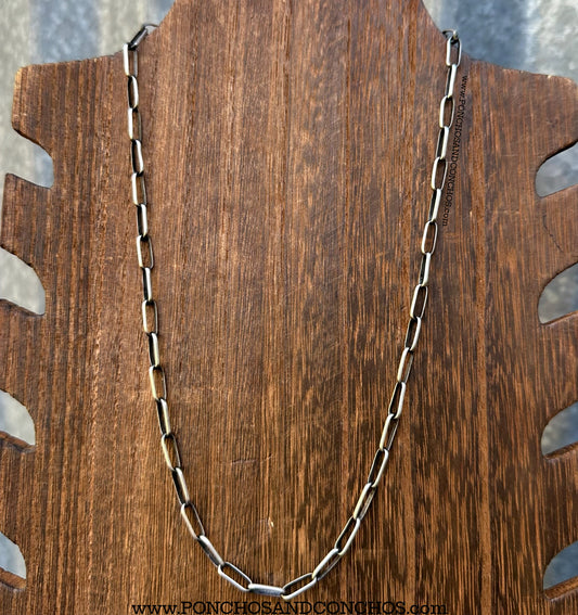 18” NAVAJO PAPERCLIP CHAIN NECKLACE