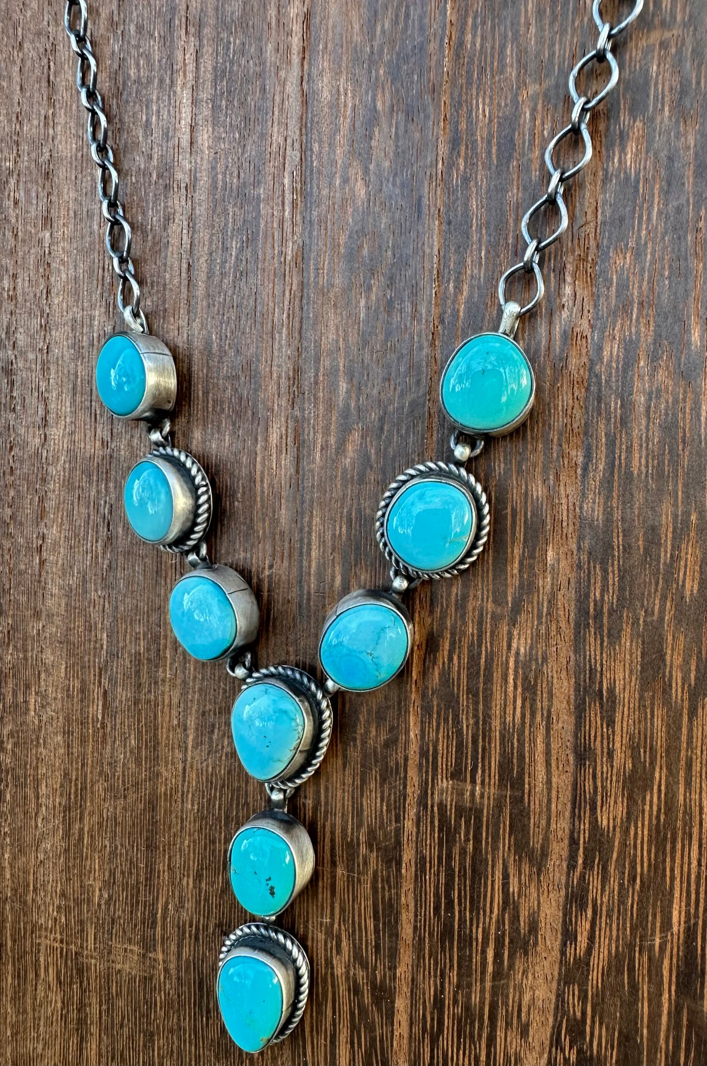 20” KINGMAN TURQUOISE DAINTY LARIAT NECKLACE