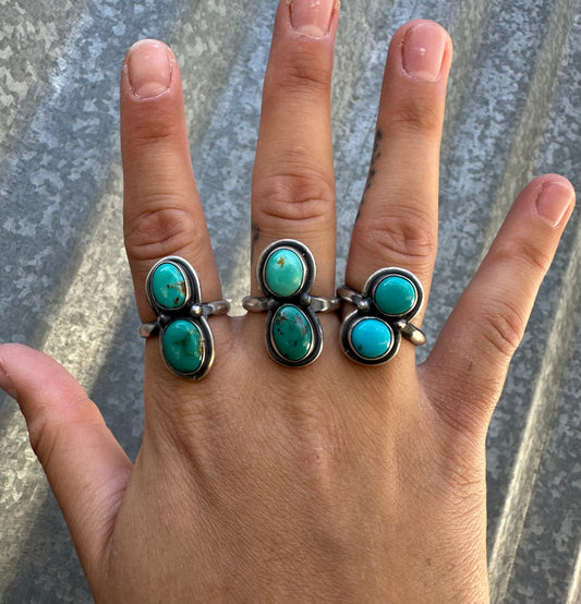 KINGMAN TURQUOISE ADJUSTABLE RINGS