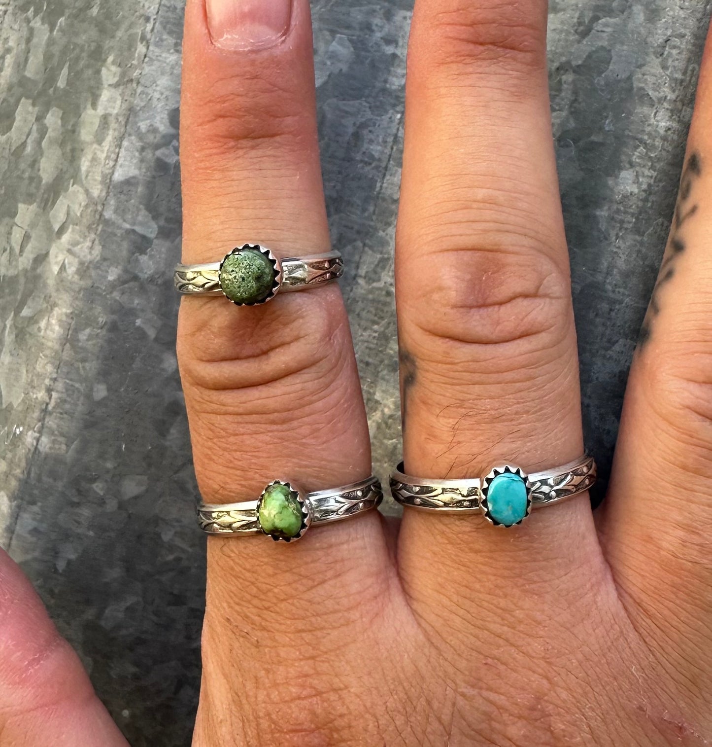 SONORAN GOLD TURQUOISE STACKER RINGS