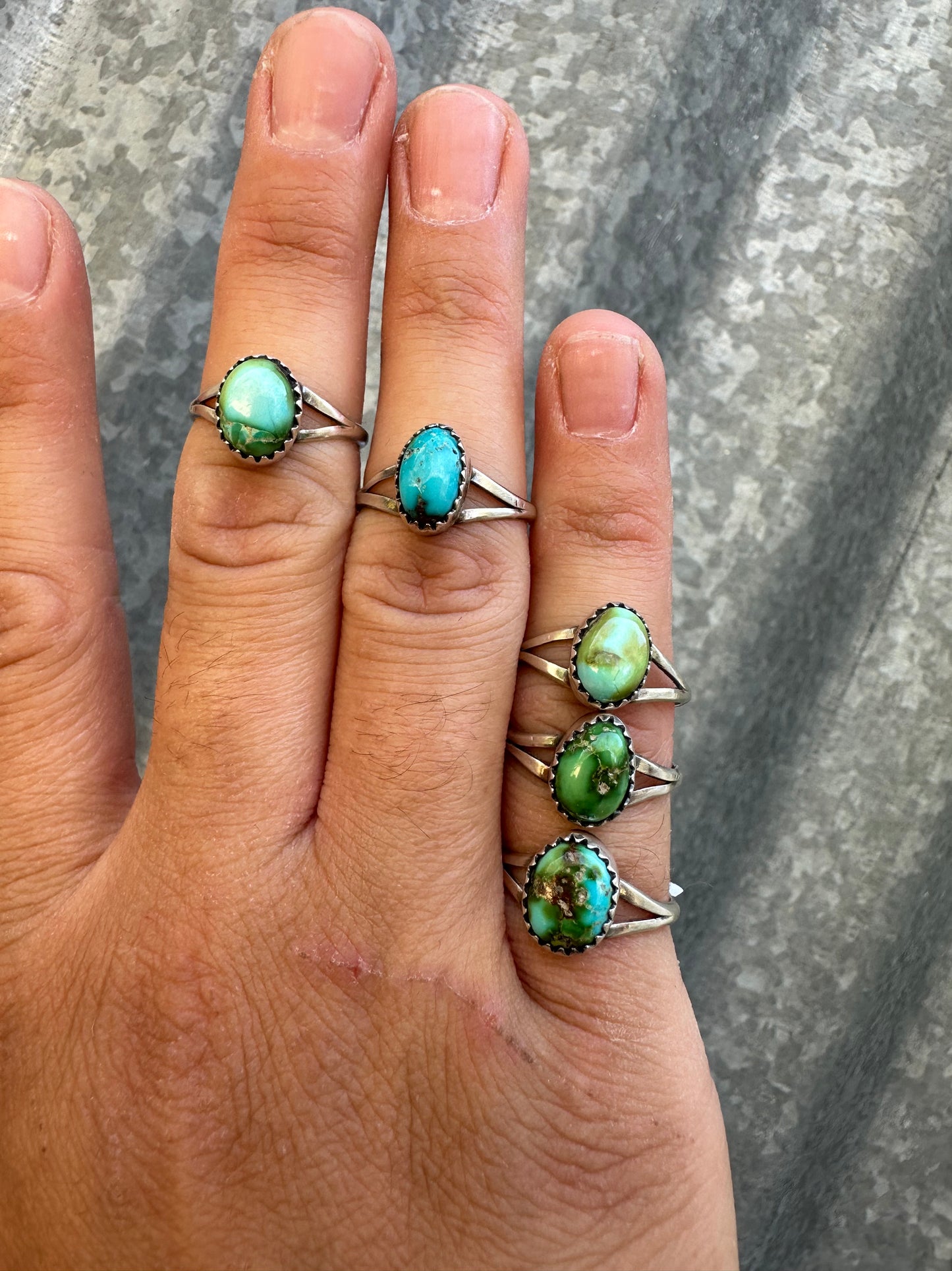 SONORAN GOLD TURQUOISE STACKER RINGS SIZE 6