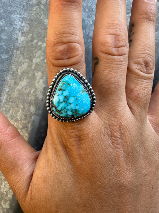 ADJUSTABLE KINGMAN TURQUOISE RING