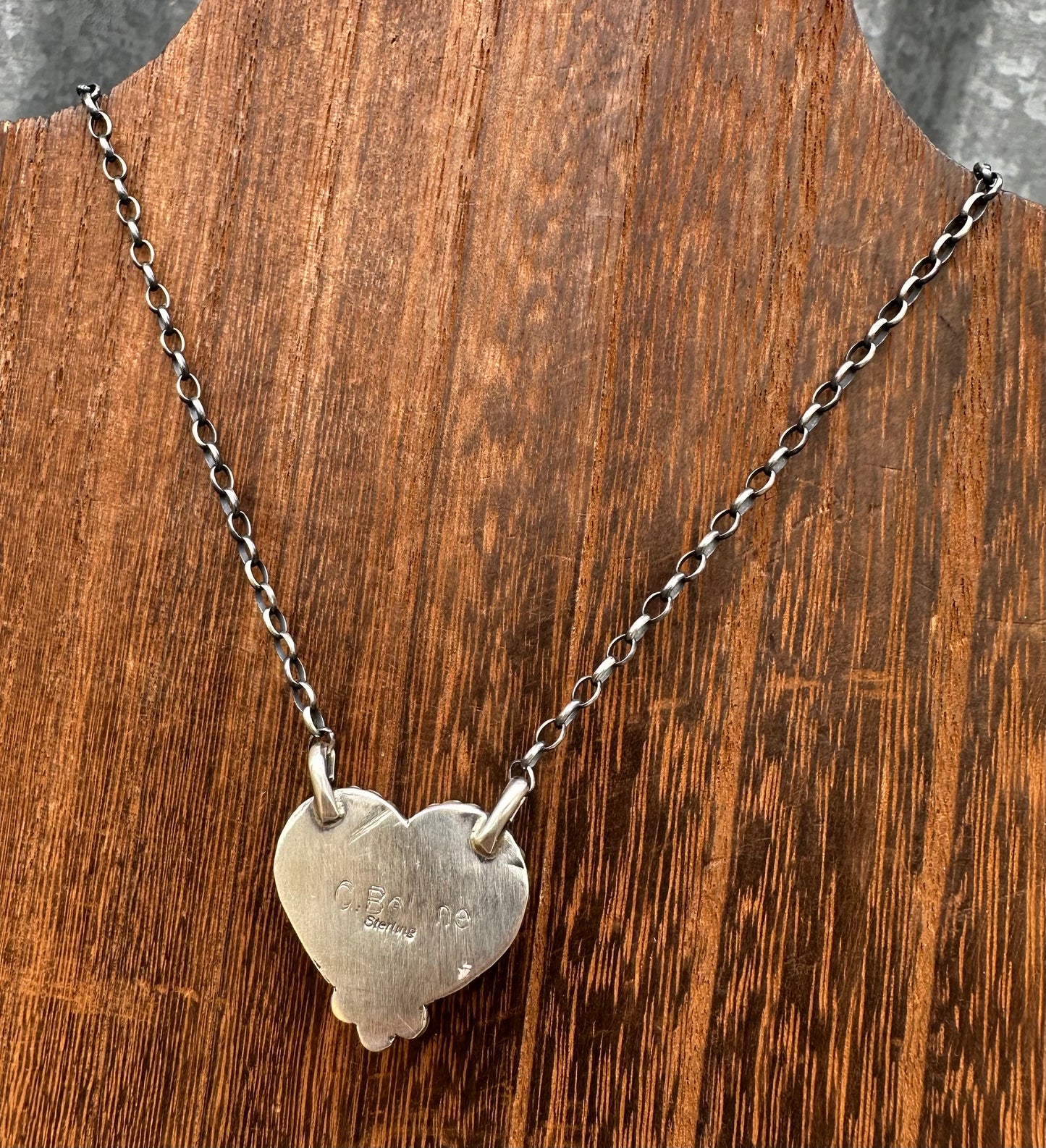 16” PURPLE SPINY OYSTER HEART NECKLACE