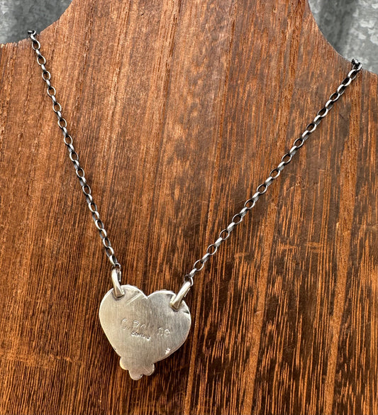 16” PURPLE SPINY OYSTER HEART NECKLACE