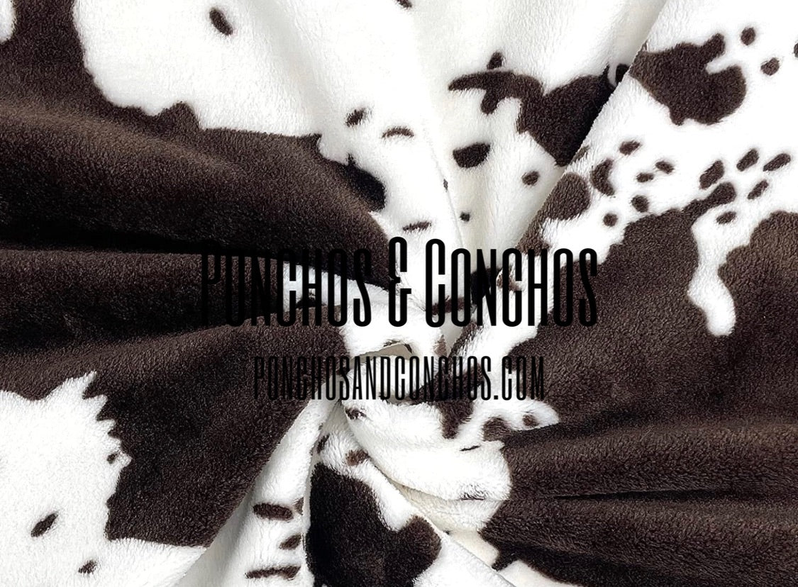 Brown And White Cow Print Throw Blanket