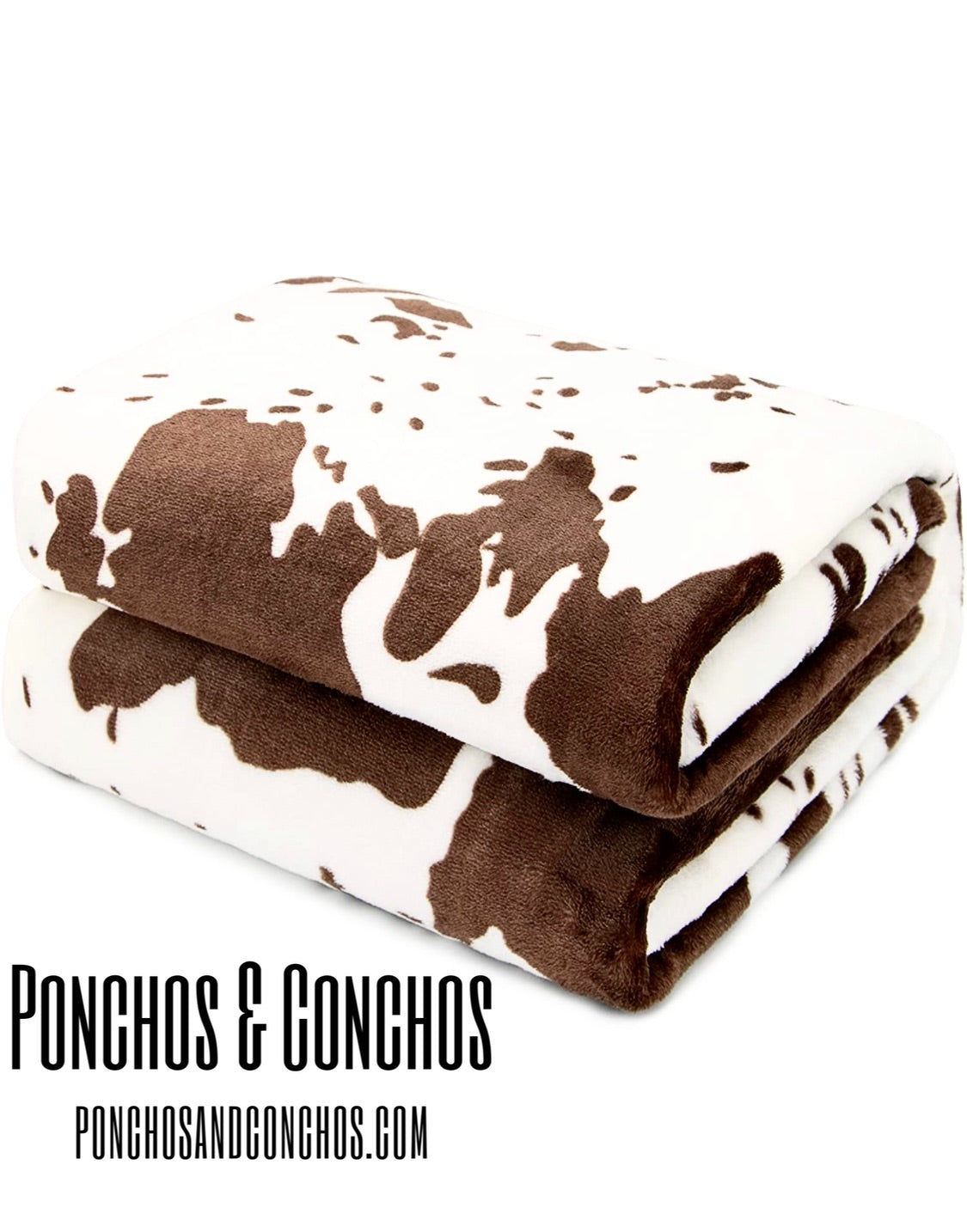 Brown And White Cow Print Throw Blanket